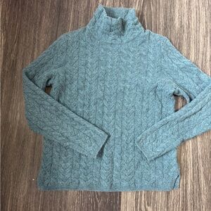 Garnet Hill Cable-Knit Mock Neck Sweater